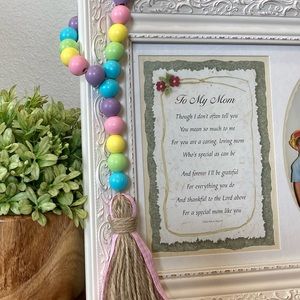 Spring Farmhouse Wood Bead Loop Garland